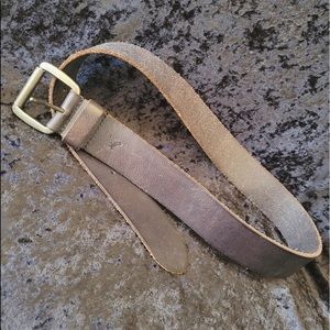 Dark brown genuine leather belt